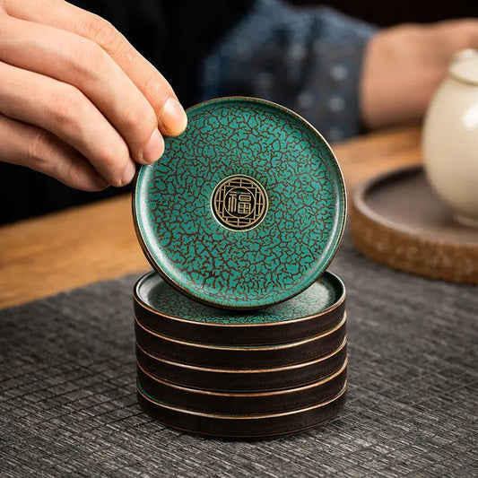 Mini Prato em Porcelana Oriental Banhado a Ouro - Casas Carol